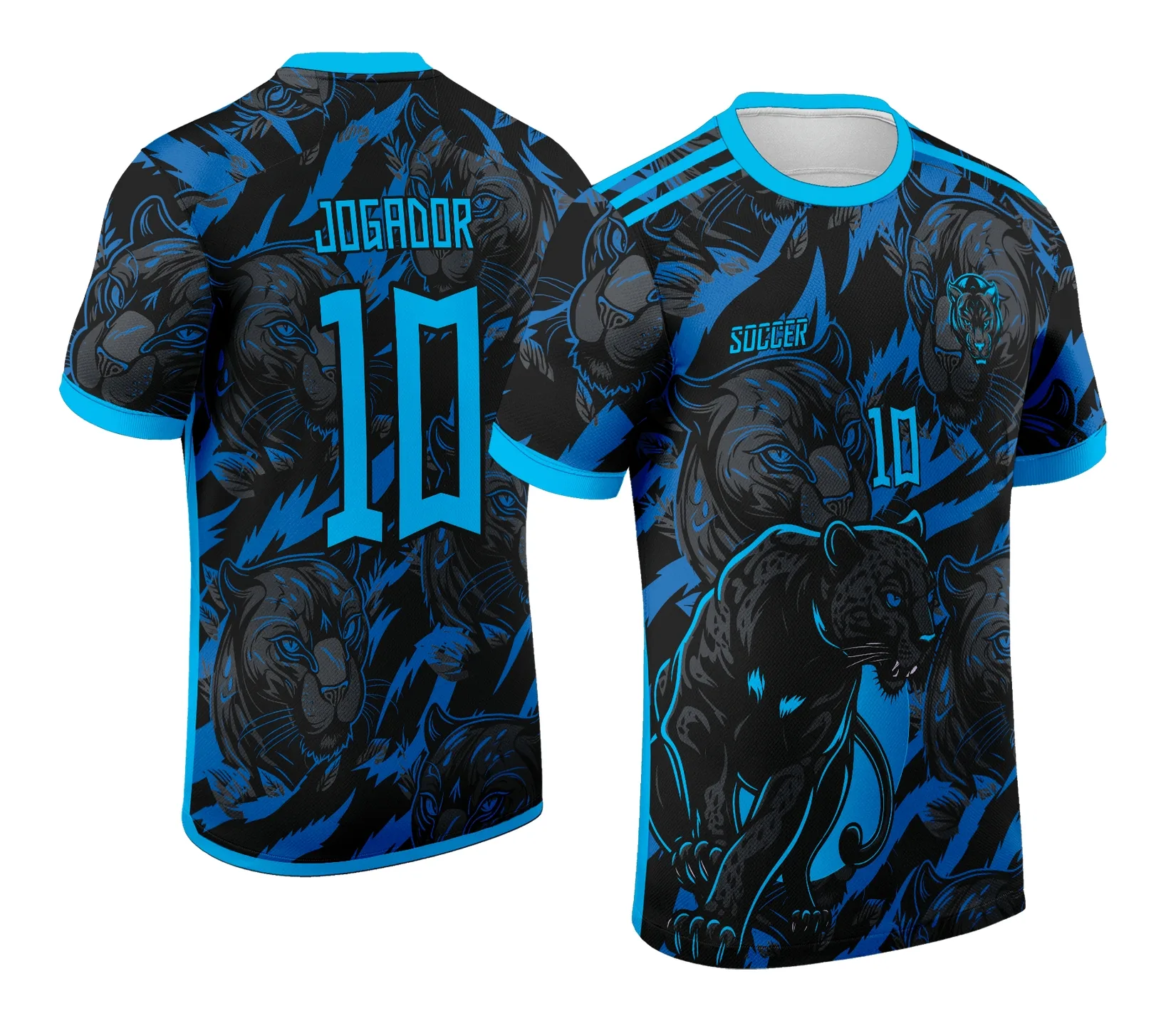 Camiseta unissex preta com logo no peito e estampa grande nas costas com tema Pantera Negra do Interclasse 2024-2025, visual moderno e impactante para qualquer ocasião.