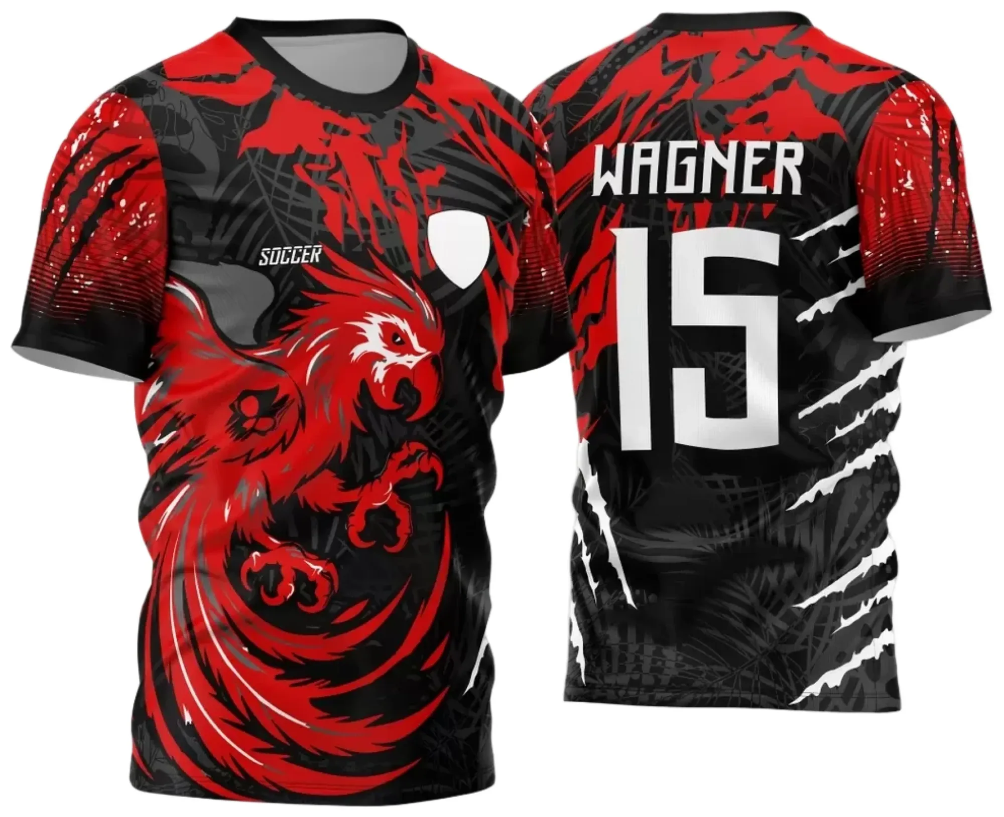 Camiseta preta unissex com logo no peito e estampa grande nas costas temática de Interclasse Arara 2024 - 2025 modelo 5, perfeita para eventos escolares e confraternizações.