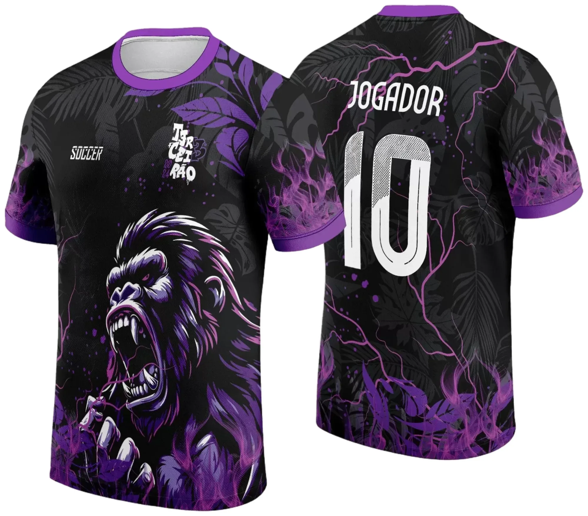 Camiseta unissex preta com logo no peito e estampa grande nas costas inspirada no Interclasse Gorila 2024-2025