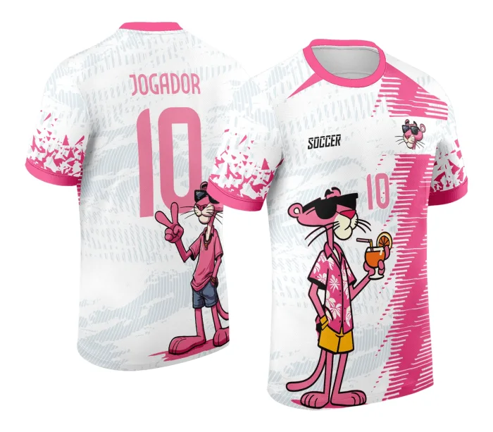 Arte Vetor Camisa de Interclasse Pantera Cor de Rosa 2024 - 2025 modelo 3