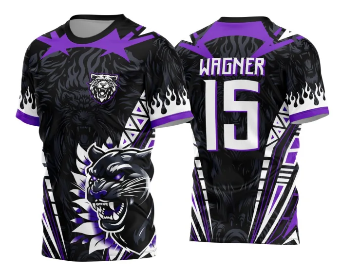 Arte Vetor Camisa Interclasse Pantera Roxa 2024 com Fohas