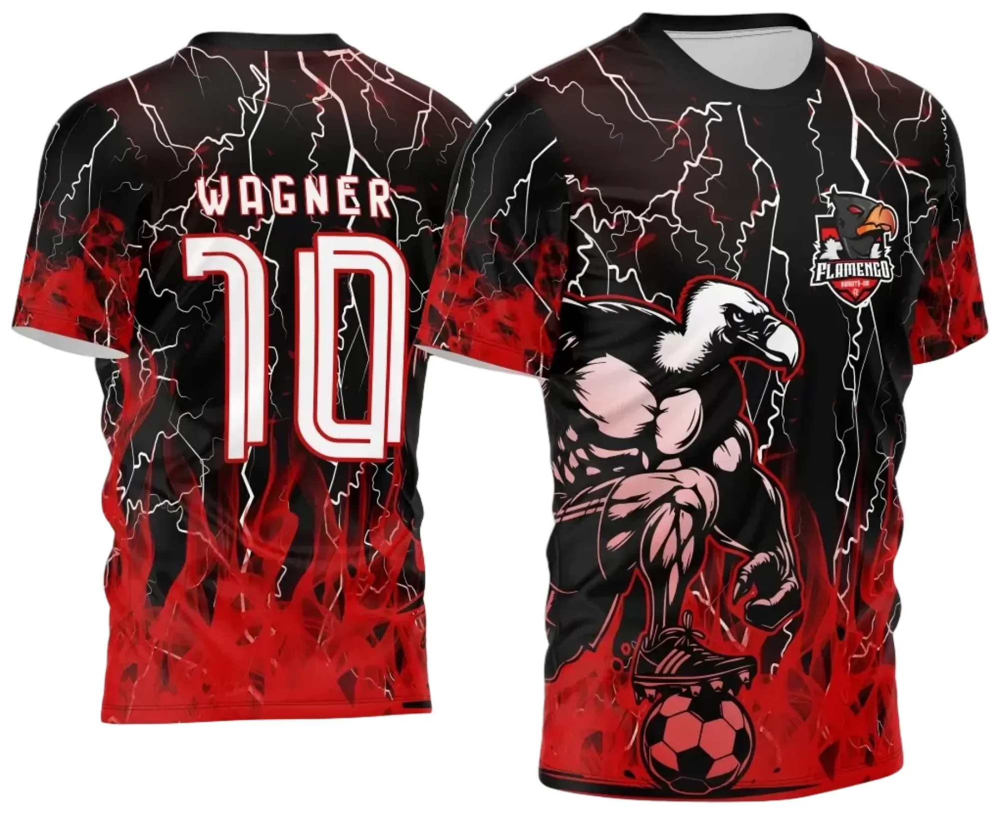 Camiseta unissex preta com logo no peito e estampa grande nas costas com tema InterClasse 2024 Urubu, ideal para eventos e confraternizações.