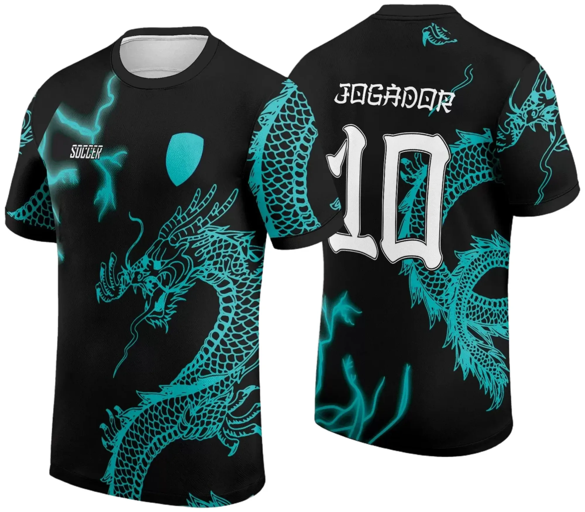 Camiseta unissex verde com logo no peito e estampa grande nas costas mostrando um dragão vibrante com tema Interclasse 2024, ideal para eventos e grupos, cor base verde destacando o visual moderno e marcante.