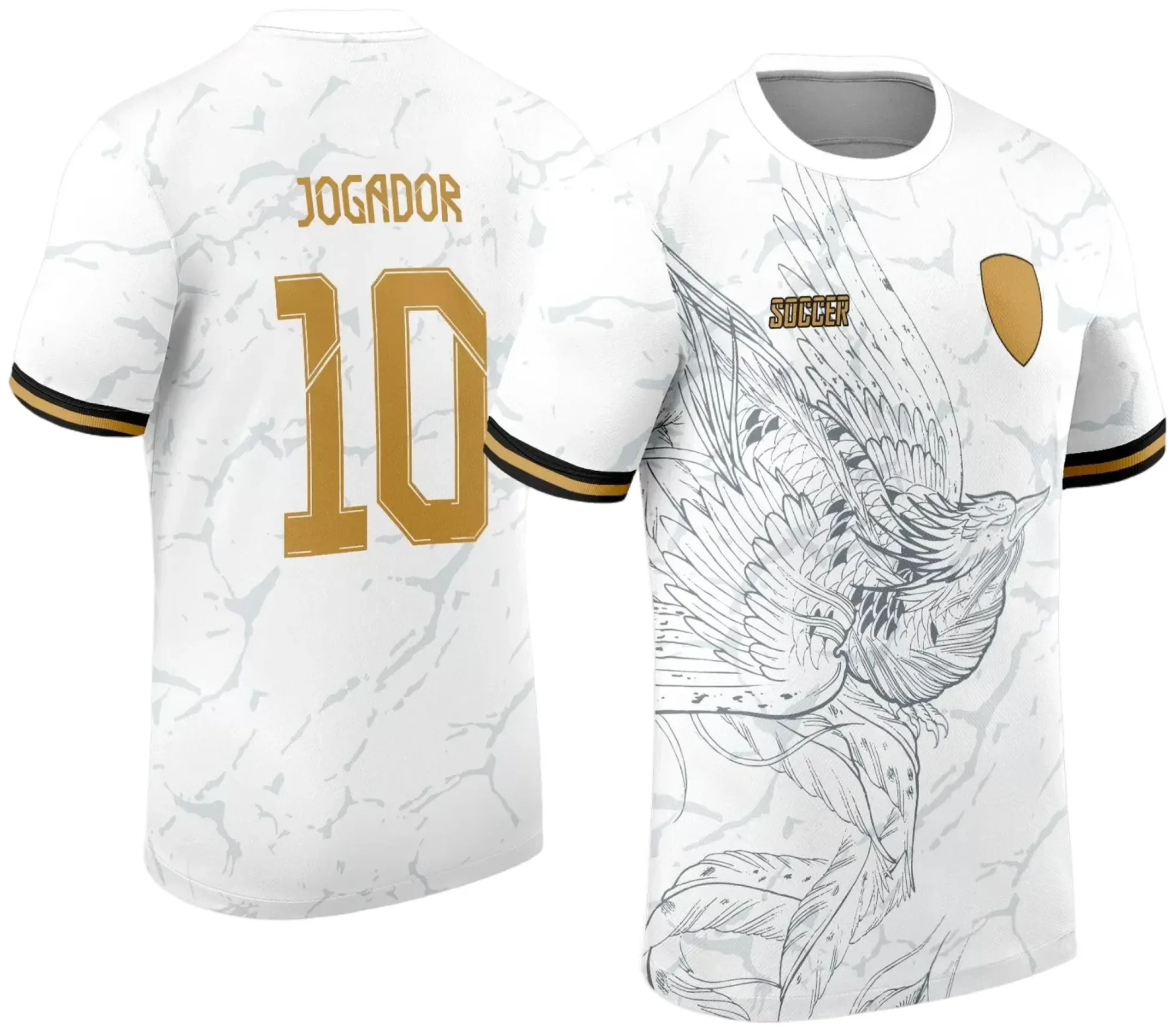 Camiseta unissex preta com logo no peito e estampa grande nas costas, tema Interclasse Jogos Internos 2024 Fênix, estilo esportivo e moderno.