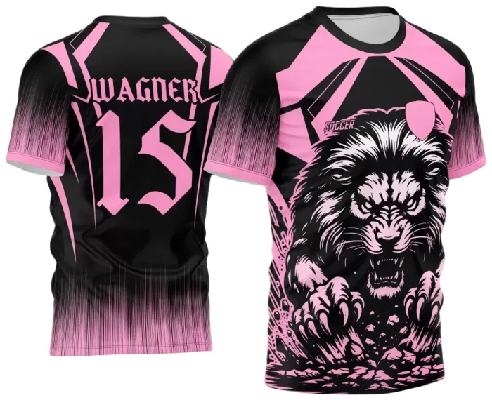 Arte Vetor Camisa Interclasse Leão 2024 Rosa