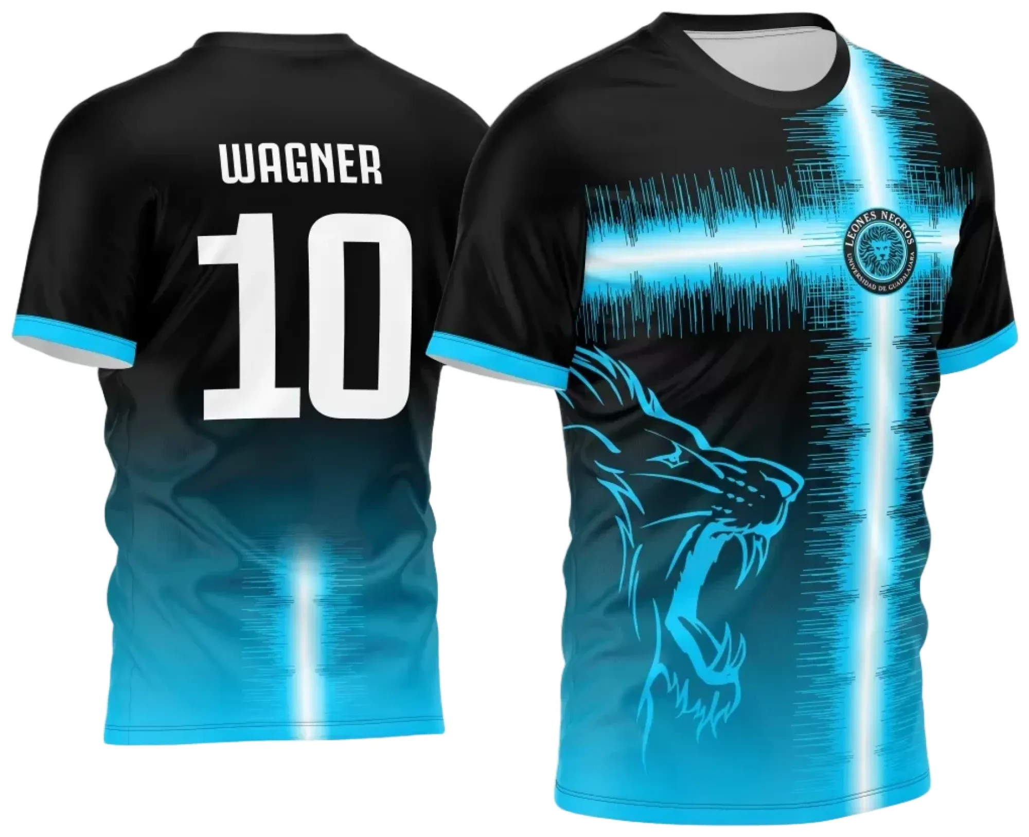 Camiseta unissex preta com logo no peito e estampa grande nas costas com tema Leão Interclasse 2024 modelo 2, ideal para quem busca estilo e identidade única.