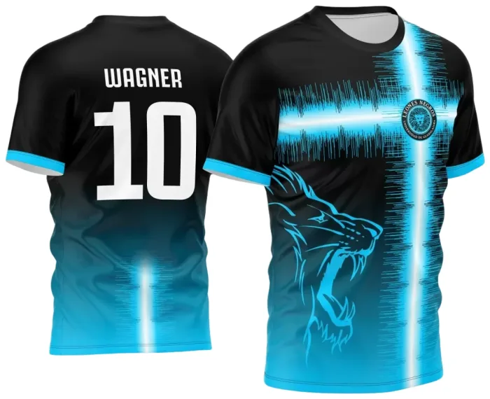 Arte Vetor Camisa Interclasse Leão 2024 Azul modelo 2