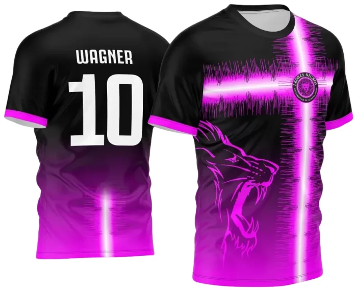 Arte Vetor Camisa Interclasse Leão 2024 Rosa modelo 2