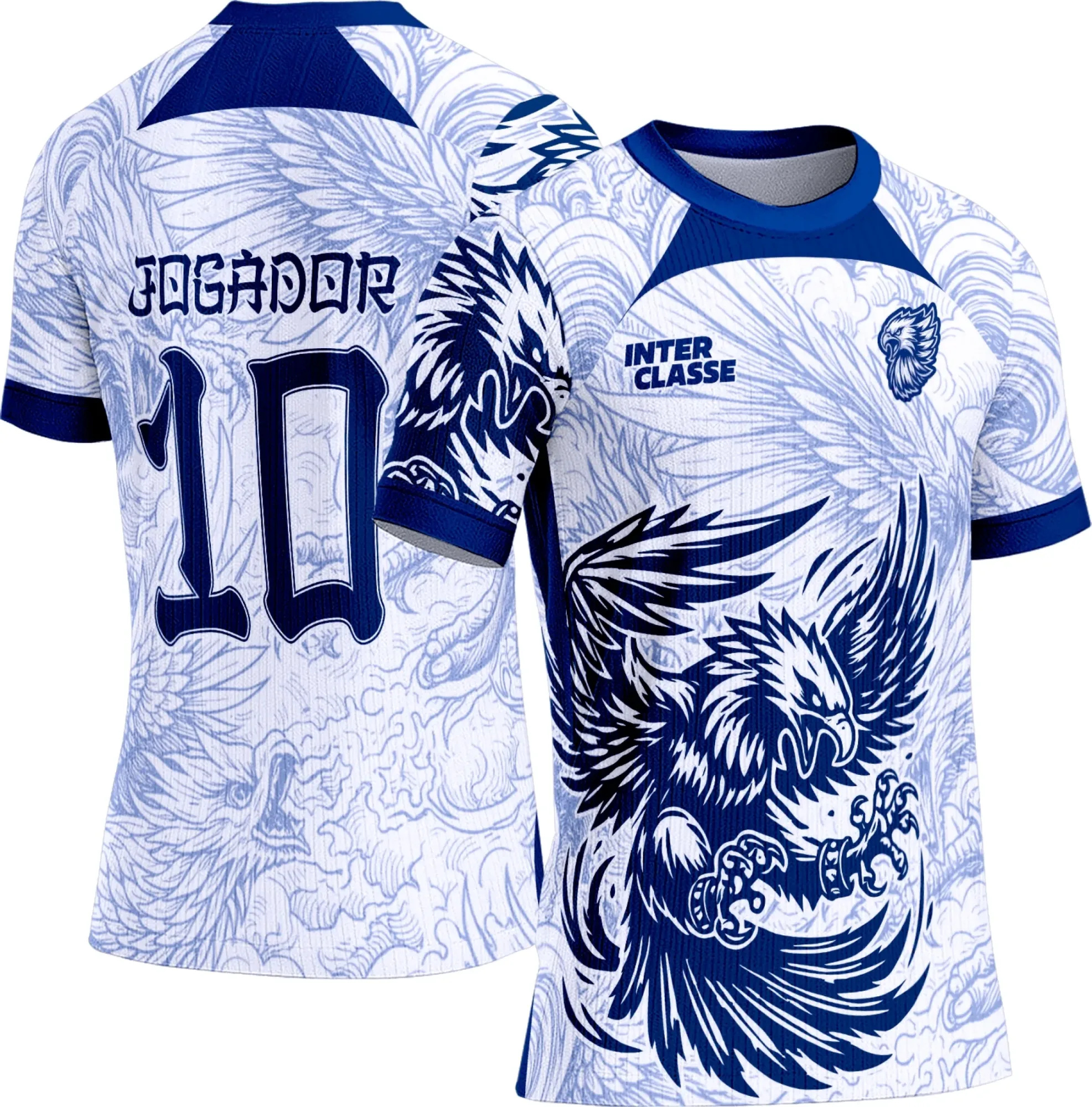 Camiseta unissex preta com logo no peito e estampa grande nas costas da águia do Interclasse 844, perfeita para mostrar espírito de equipe e estilo marcante.