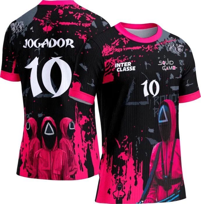 Camiseta unissex preta com logo no peito e estampa grande nas costas mostrando design da Interclasse 846 Round Six, ideal para eventos e uso casual.