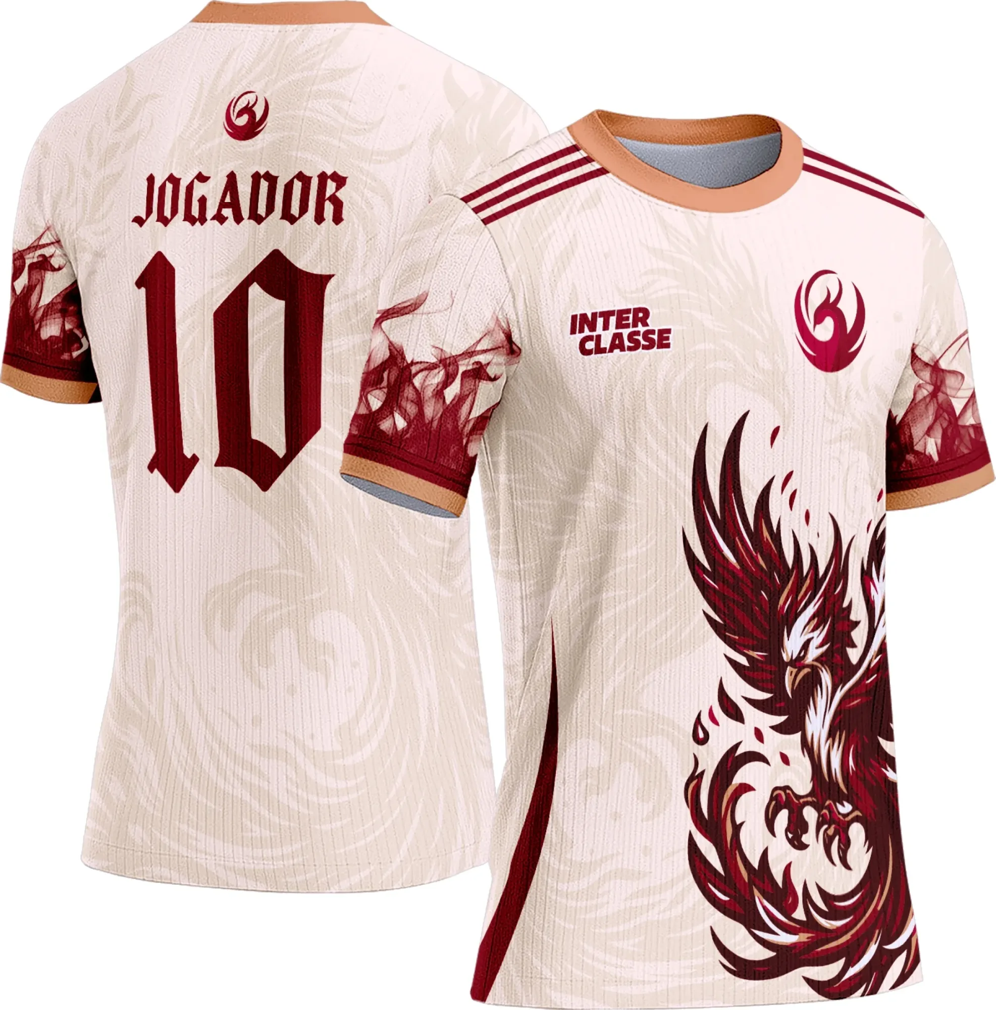 Foto de camiseta unissex preta com logo no peito e estampa grande nas costas seguindo o tema Interclasse 840 Fenix, design moderno ideal para time ou competição escolar.