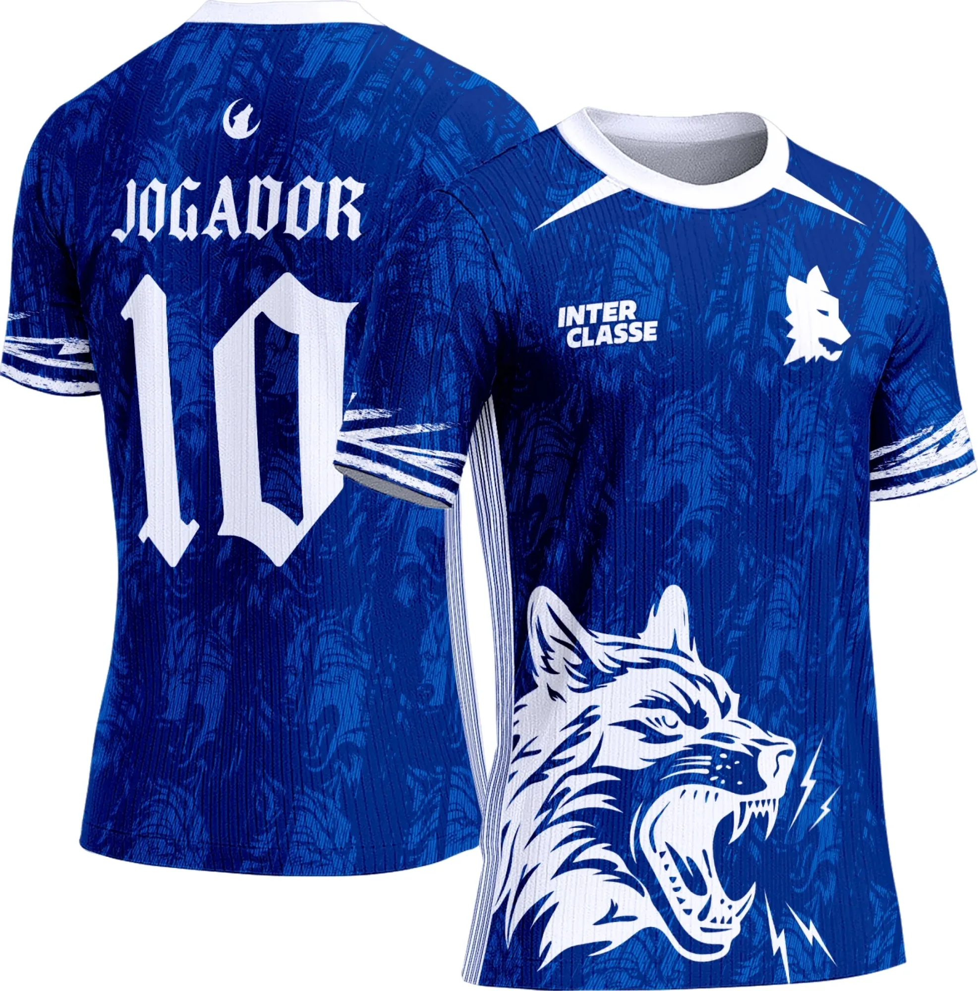 Camiseta unissex preta com logo no peito e estampa grande nas costas inspirada no tema Interclasse 838 Lobo, ideal para quem busca visual moderno e marcante.