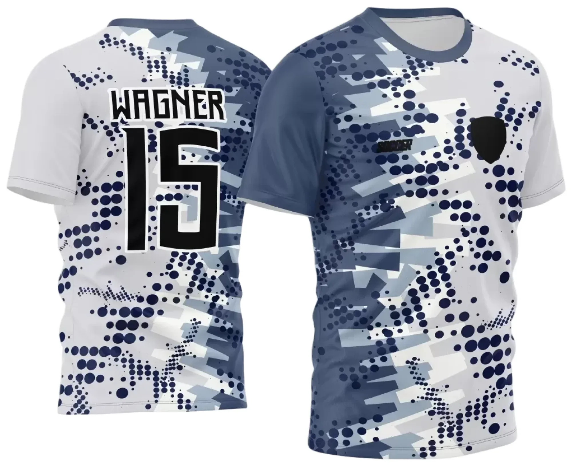 Camiseta unissex branca com logo no peito e estampa grande nas costas destacando o tema Interclasse Jogos Internos 2024 modelo 3, ideal para atletas e torcedores que buscam estilo e conforto.