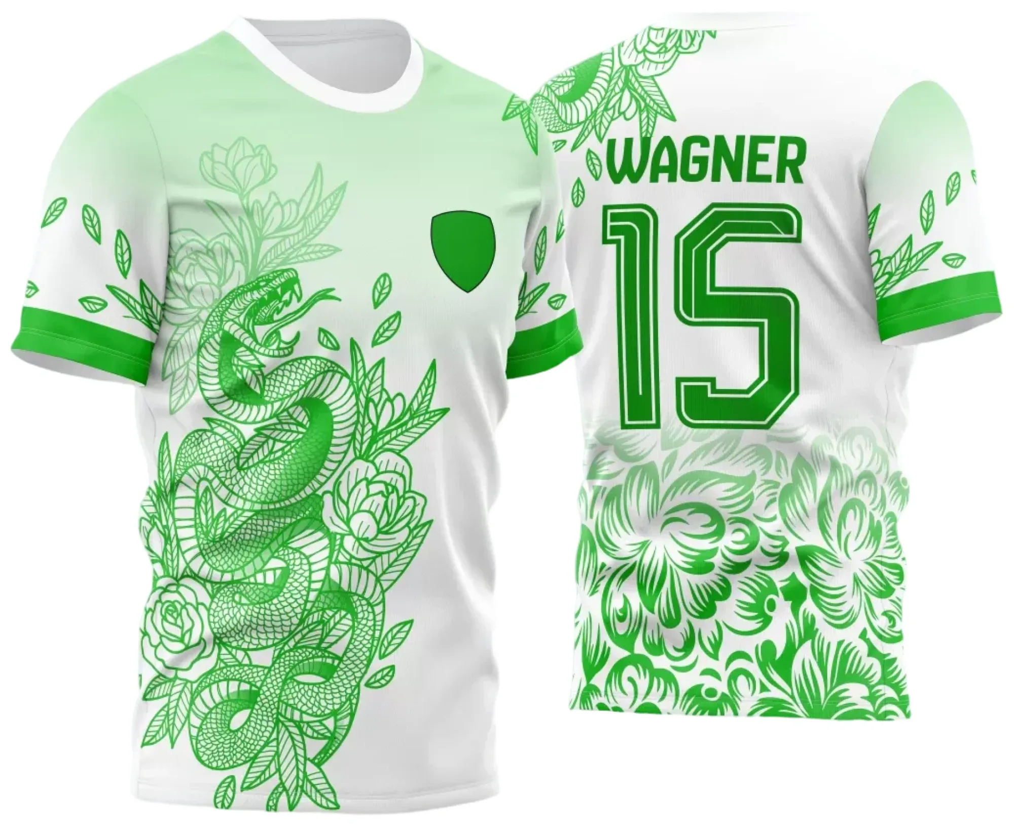 Camiseta unissex preta com logo no peito e estampa grande nas costas do tema Cobra para Interclasse Jogos Internos 2024, ideal para eventos esportivos e times escolares.