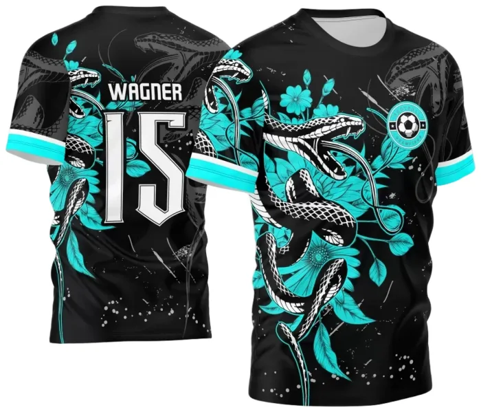 Arte Vetor Camisa Interclasse Cobra Serpente Floral 2024 modelo 2