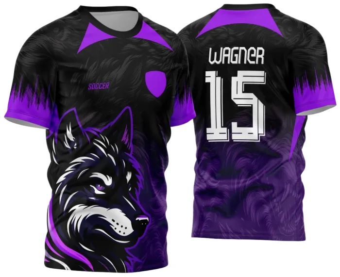 Arte Vetor Camisa Interclasse - Jogos Internos - 2024 - Lobo Roxo modelo 2