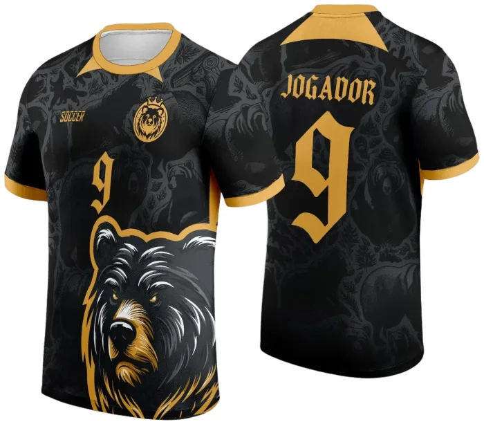 Arte Vetor Camisa InterClasse 2024 Urso Negro com Dourado