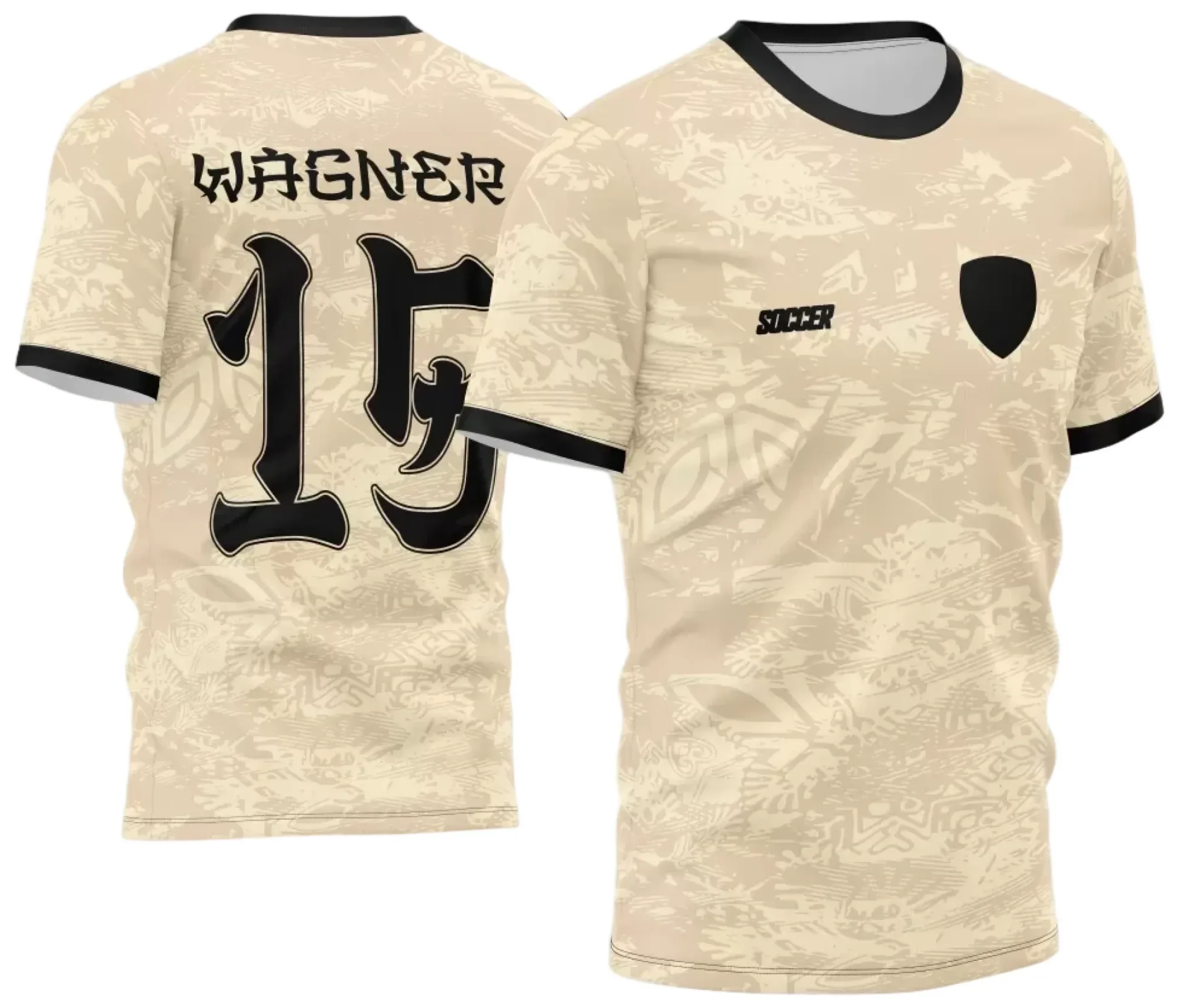 Camisa unissex branca com logo no peito e estampa grande nas costas, tema InterClasse 2024, visual moderno e confortável para eventos escolares.