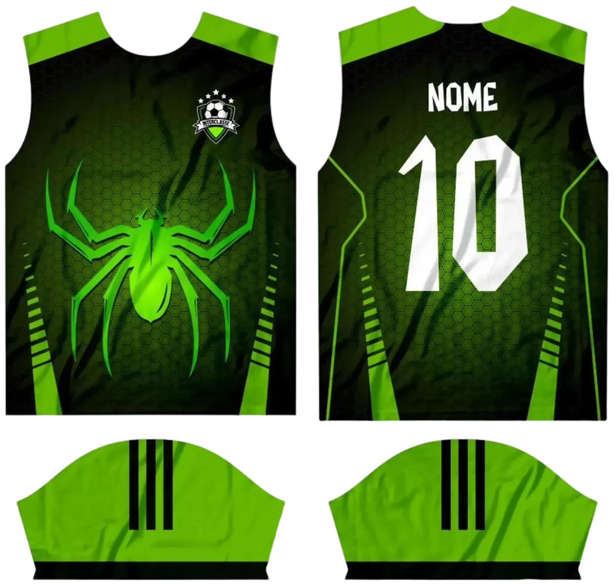 Camiseta unissex preta com logo no peito e estampa grande nas costas com tema Interclasse 2024 modelo 4, ideal para ocasiões escolares e esportivas.