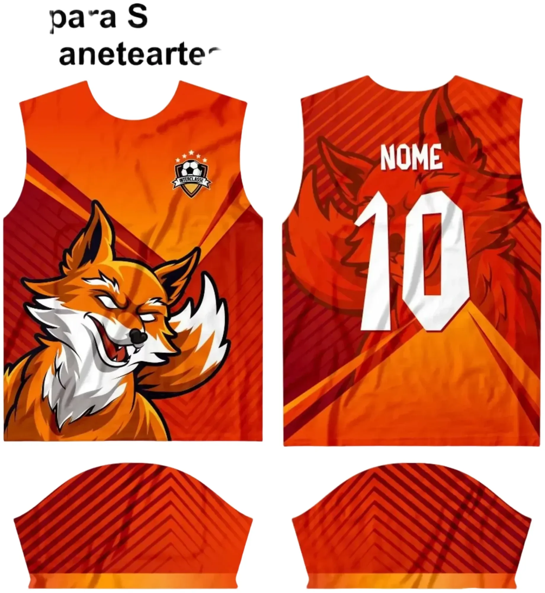 Camiseta unissex preta com logo no peito e estampa grande nas costas, tema Interclasse 2024 modelo 10, perfeita para ocasiões escolares e eventos esportivos.