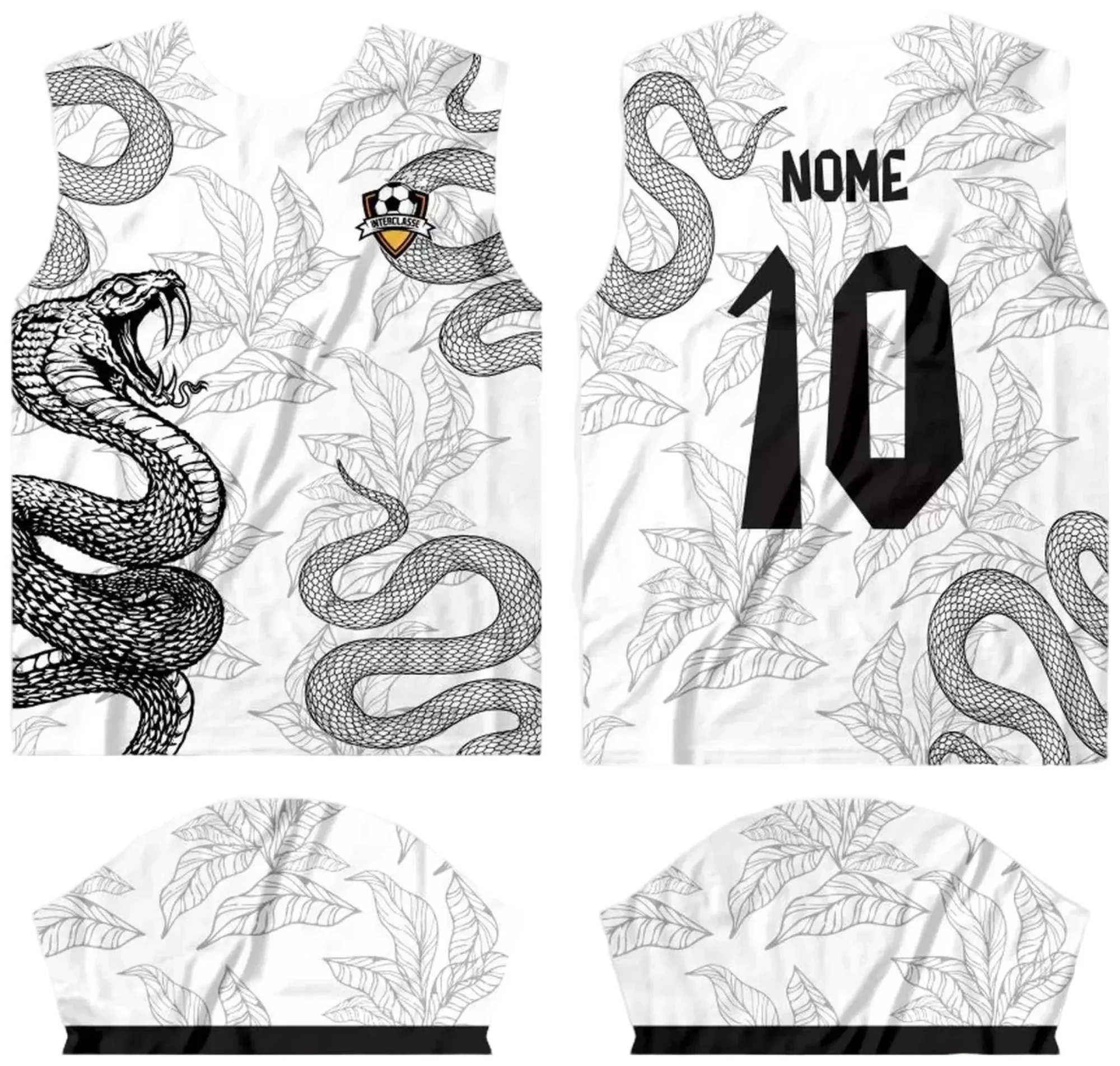 Camiseta unissex preta com logo no peito e estampa grande nas costas inspirada na Camisa Interclasse 2024 modelo 28, ideal para uso casual e eventos escolares.