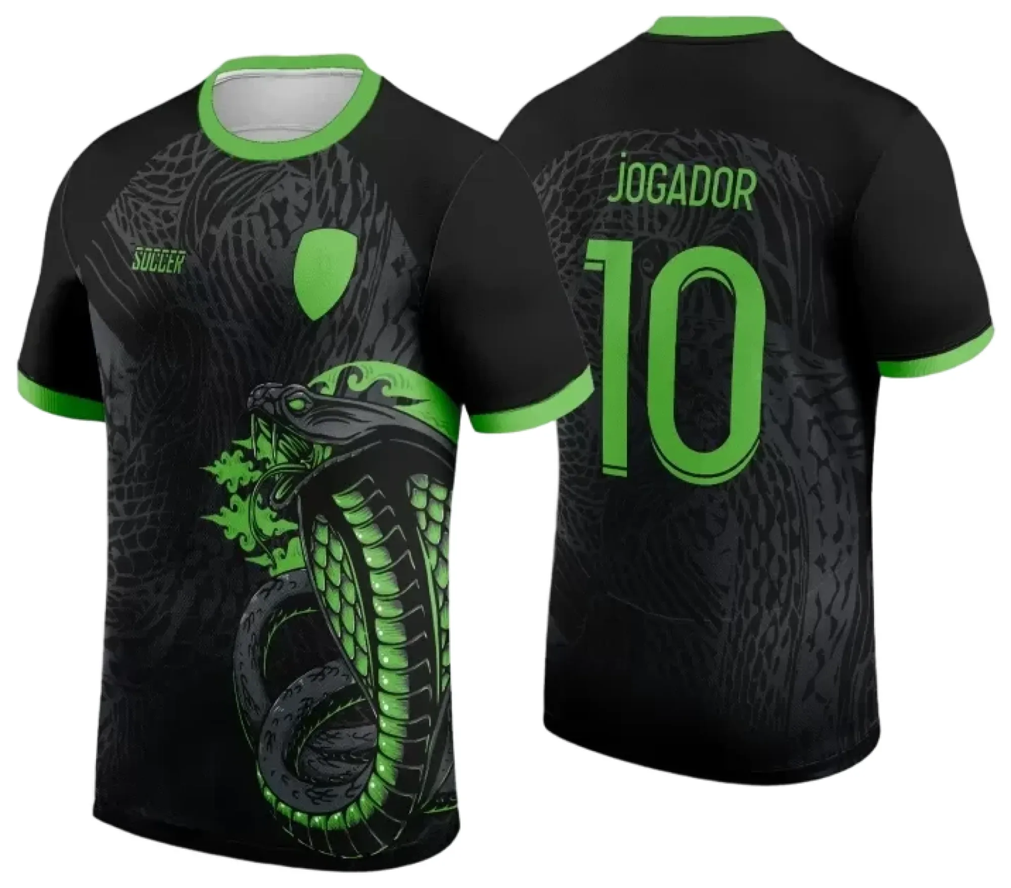 Camiseta unissex preta com logo no peito e estampa grande nas costas exibindo o tema Cobra do modelo 43 para InterClasse 2024, perfeita para eventos e uso casual.