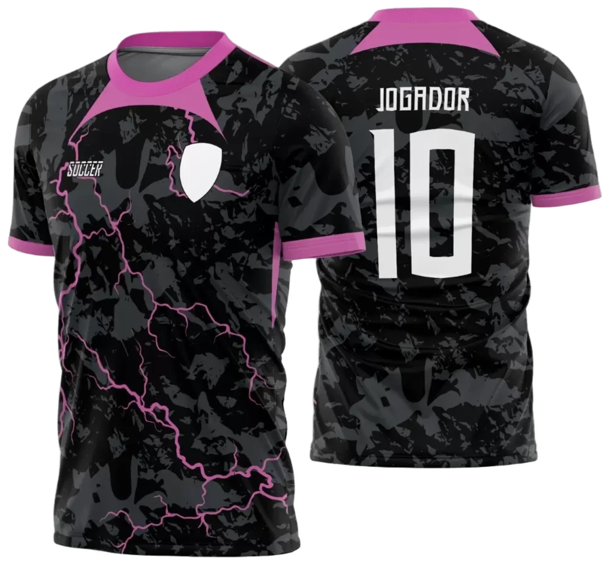 Camiseta unissex preta com logo no peito e estampa grande nas costas inspirada no InterClasse 2024 modelo 23 raios, perfeita para quem busca estilo e identidade em evento escolar.