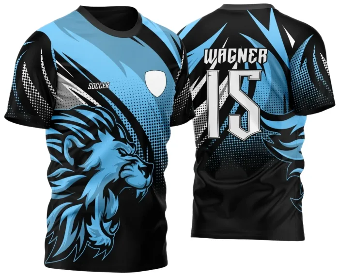 Arte Vetor Camisa InterClasse 2024 Leão Azul modelo 3