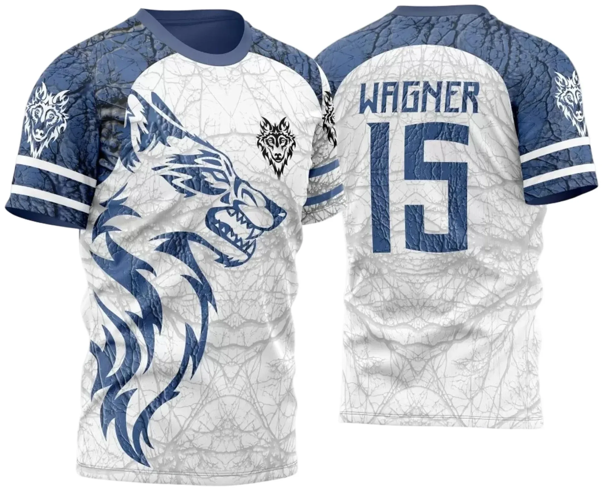 Camiseta unissex preta com logo no peito e estampa grande nas costas inspirada na Camisa InterClasse 2024 Lobo modelo 2, ideal para eventos e uso casual.