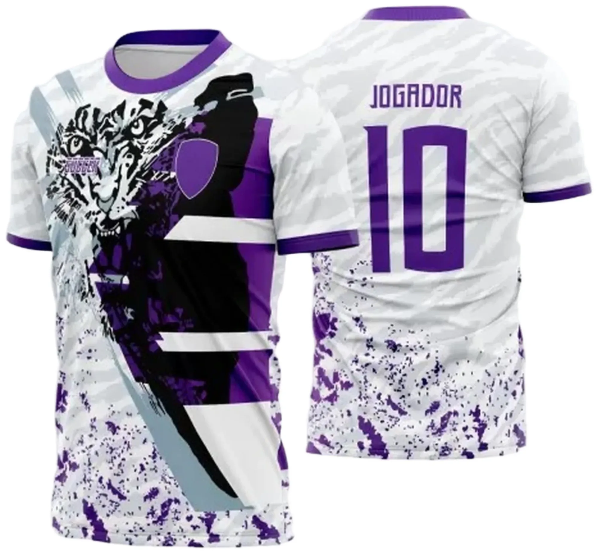 Camiseta unissex preta com logo no peito e estampa grande nas costas mostrando um tigre vibrante, design inspirado em InterClasse Tigre 2023, ideal para quem gosta de estilo marcante e moderno.