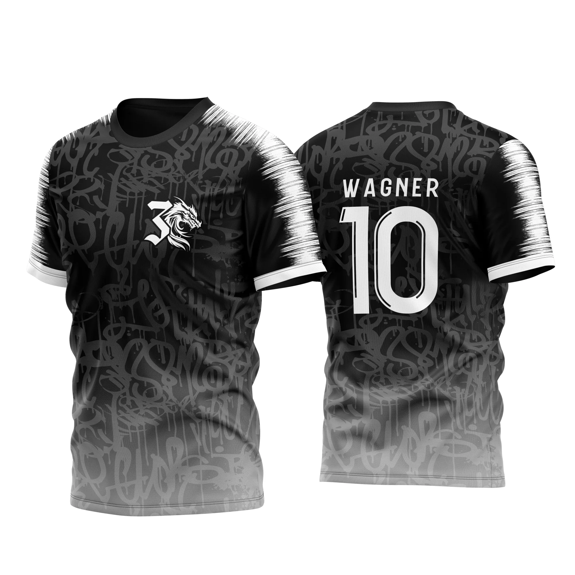 Camiseta unissex com logo no peito e estampa grande nas costas, cor preta, tema InterClasse Graffit de Rua, estilo casual e urbano, perfeita para quem curte moda de rua.