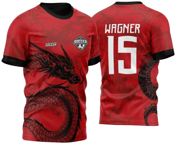Arte Vetor Camisa Para Atlética Acadêmica e InterClasse Dragão Vermelho Modelo 04 2023
