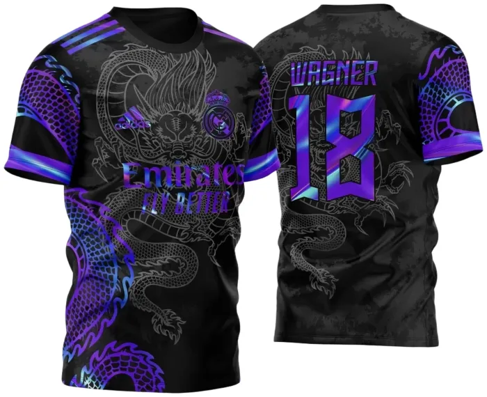 Arte Vetor Camisa Para InterClasse Real Madrid Dragão Holográfico 2023