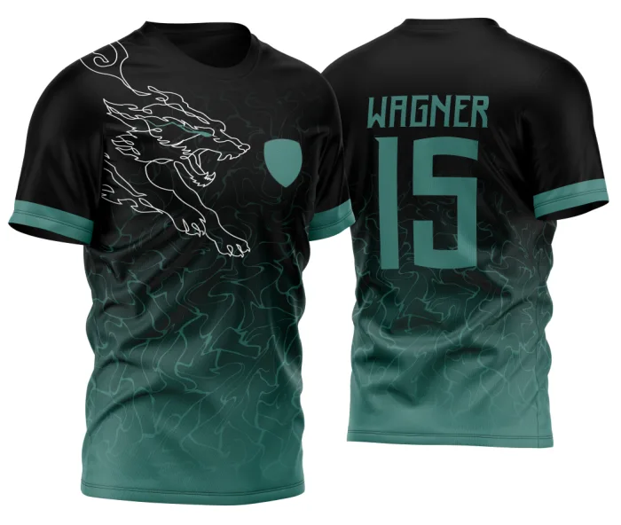 Arte Vetor Camisa InterClasse Lobo Coiote Traço Linha 2023 Verde