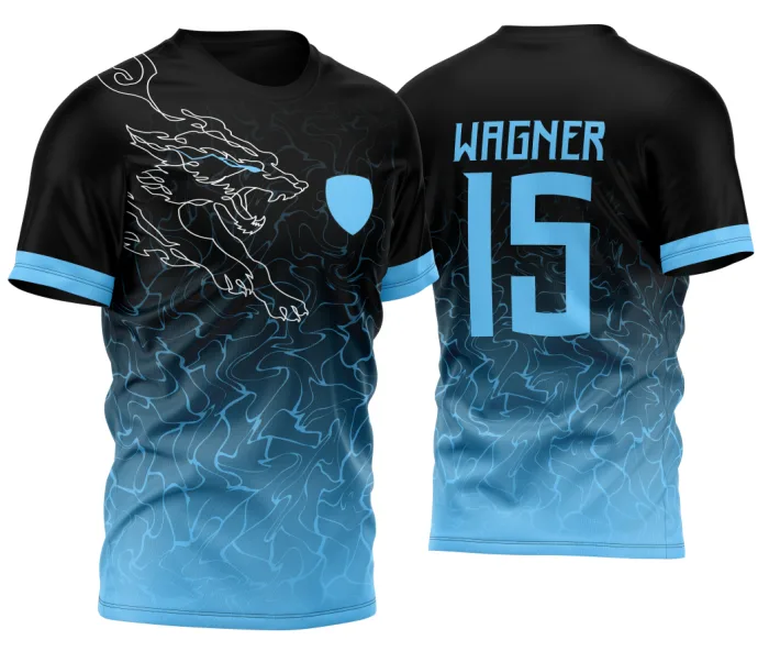 Arte Vetor Camisa InterClasse Lobo Coiote Traço Linha 2023 Azul