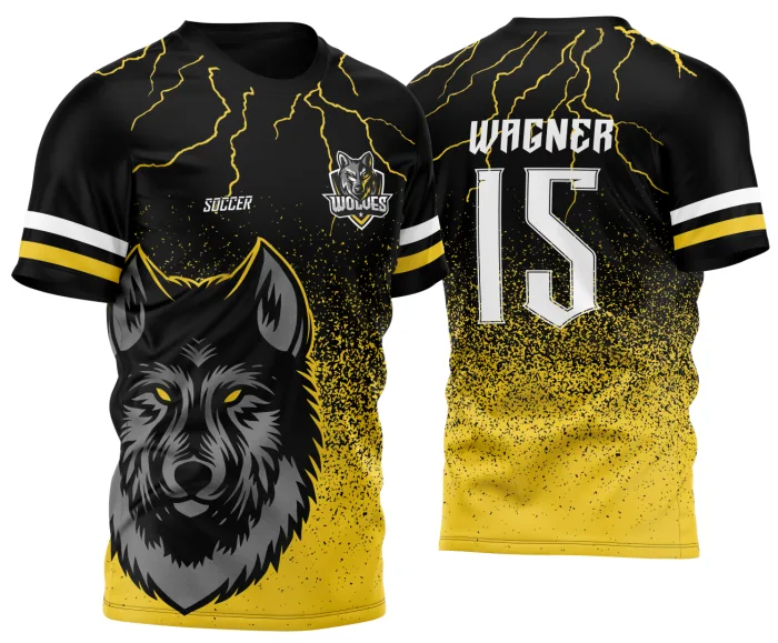Arte Vetor Camisa para InterClasse Lobo Particulas Ataque 2023 Amarela