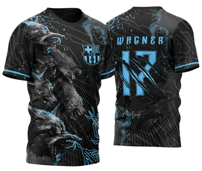 Arte Vetor Template Camisa de InterClasse Lobos em Ataque Azul 2023