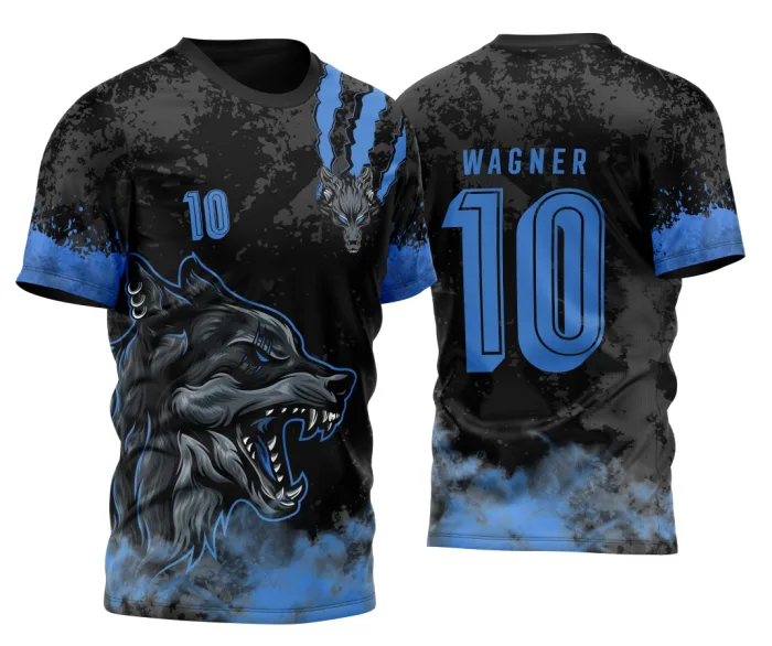 Arte Vetor Template Camisa para InterClasse Lobo Ferroz Azul 2023