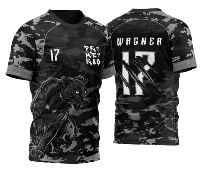 Template Camisa Futebol InterClasse Pantera Negra Tons de Cinza 2023
