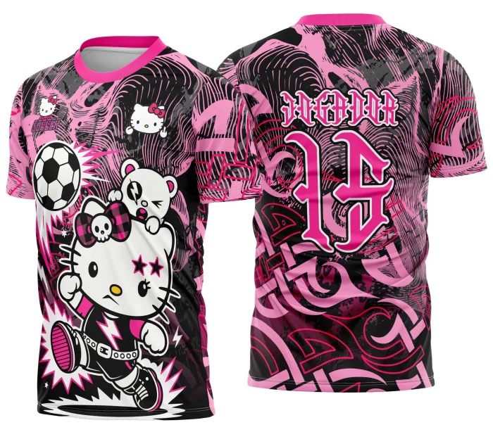 Arte Camisa de Interclasse Hello Kitty Punk modelo 3