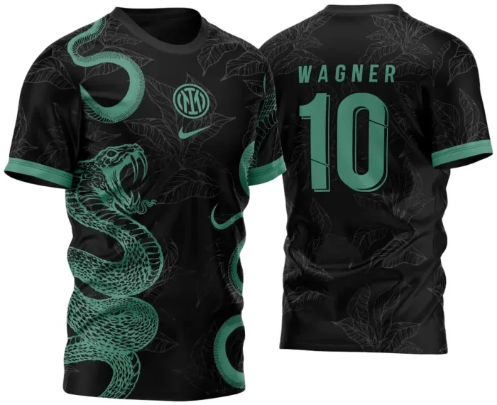 Arte Vetor Camisa InterClasse Inter Milan Serpentes Dupla 2023 Verde