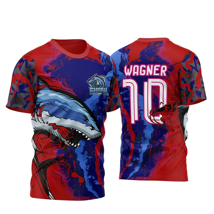Arte Vetor Camisa InterClasse Shark Tubarão 2023 Vermelha