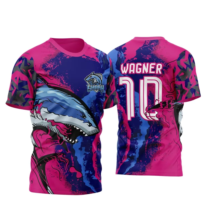 Arte Vetor Camisa InterClasse Shark Tubarão 2023 Rosa