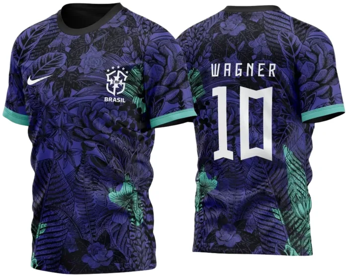Arte Vetor Camisa de Interclasse Brasil Floral 2023