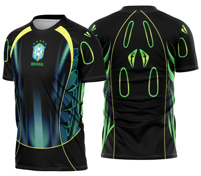 Camiseta unissex preta com logo no peito e estampa grande nas costas destacando o conceito da Interclasse Brasil, perfeita para eventos e uso casual.