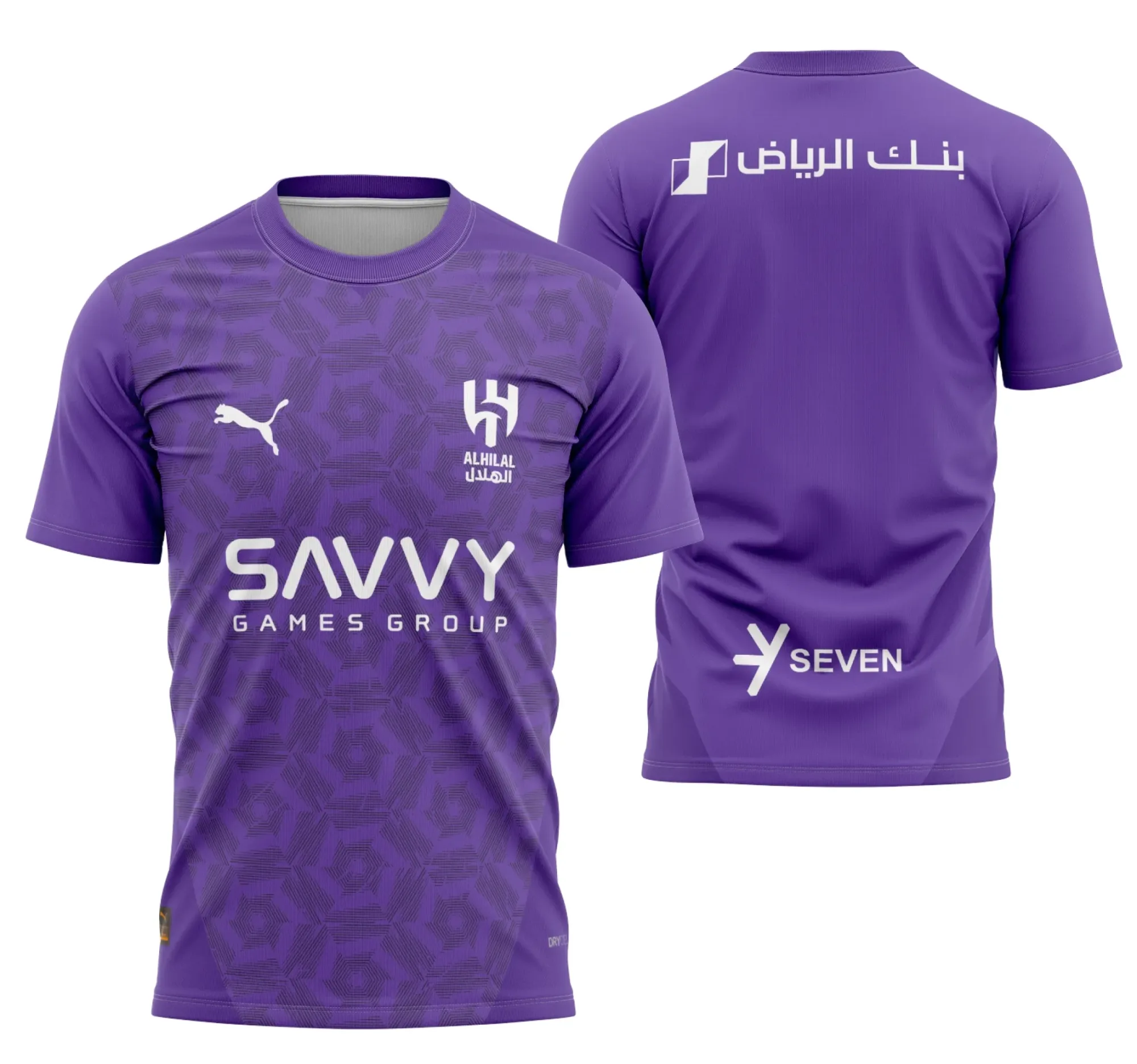 Camiseta preta unissex com logo no peito e estampa grande nas costas com o tema Interclasse Al Hilal Terceiro 2025, perfeita para quem quer estilo e conforto nas partidas e no dia a dia.