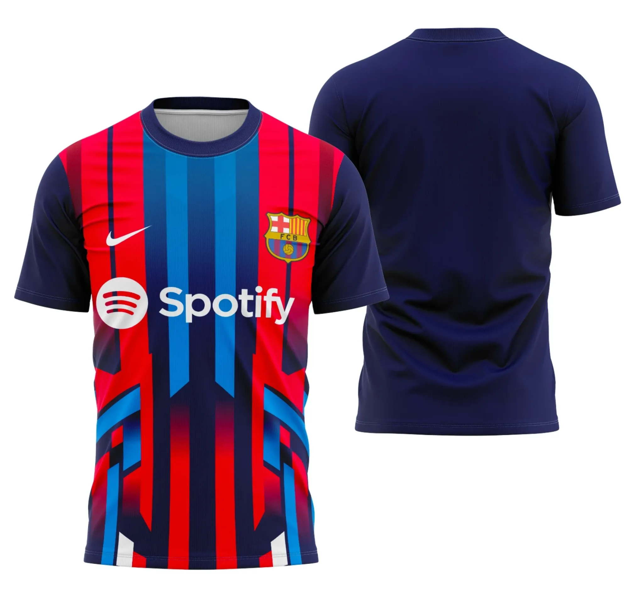 Camiseta unissex preta com logo no peito e estampa grande nas costas do Interclasse Barcelona, perfeita para fãs que buscam estilo e conforto em eventos e partidas.
