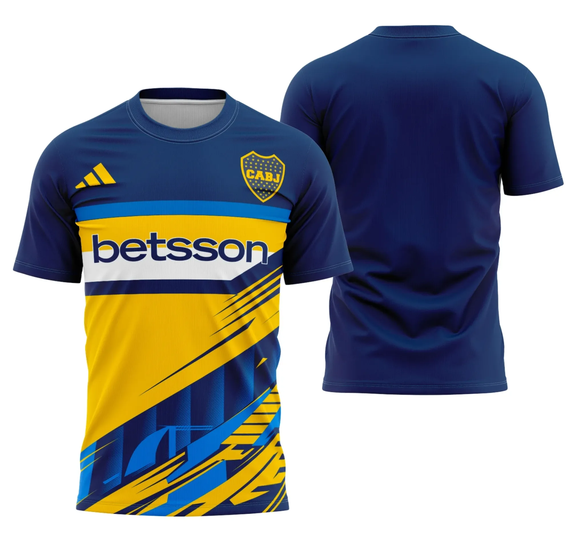 Camiseta unissex preta com logo no peito e estampa grande nas costas, inspirada na Camisa Interclasse Boca Juniors, ideal para fãs do futebol e estilo urbano.