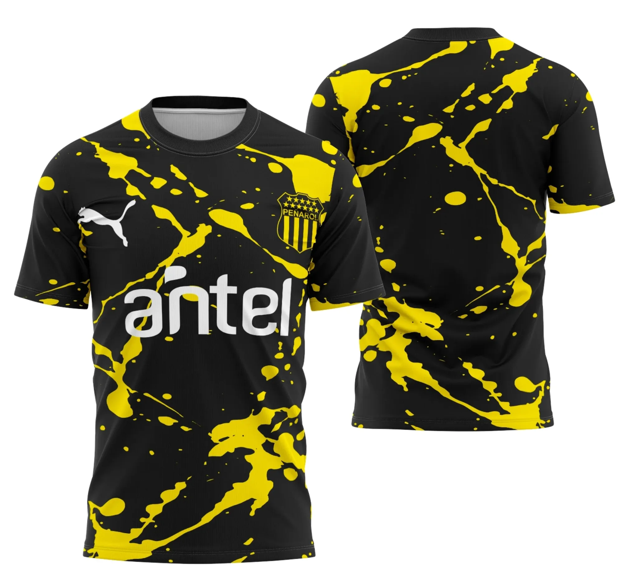 Camiseta unissex preta com logo no peito e estampa grande nas costas inspirada na Interclasse Ca Penarol, ideal para eventos e torcidas com toque esportivo e moderno.