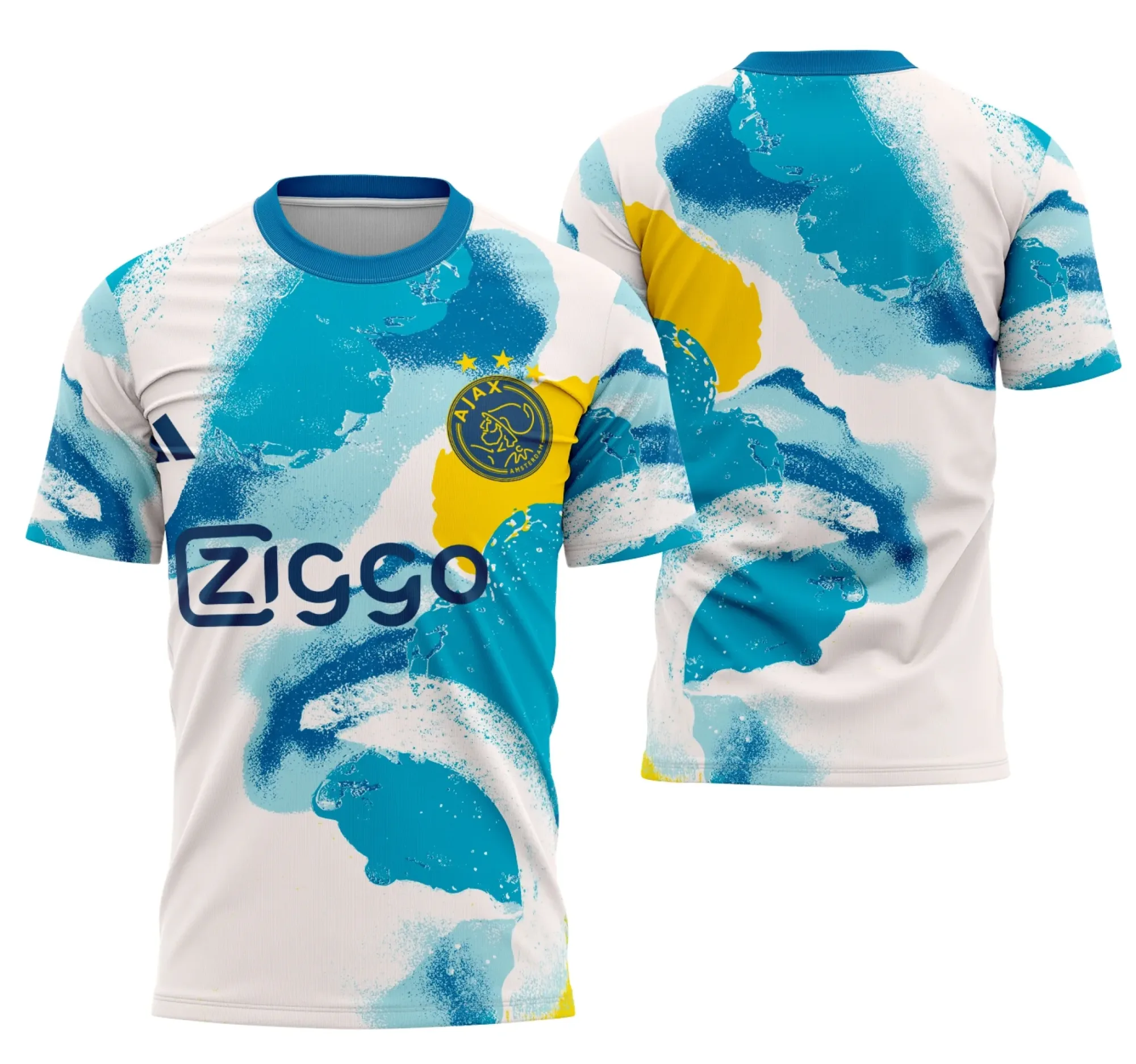Camiseta unissex preta com logo no peito e estampa grande nas costas inspirada em Interclasse Conceito Ajax, ideal para eventos escolares e times, estilo moderno e confortável.
